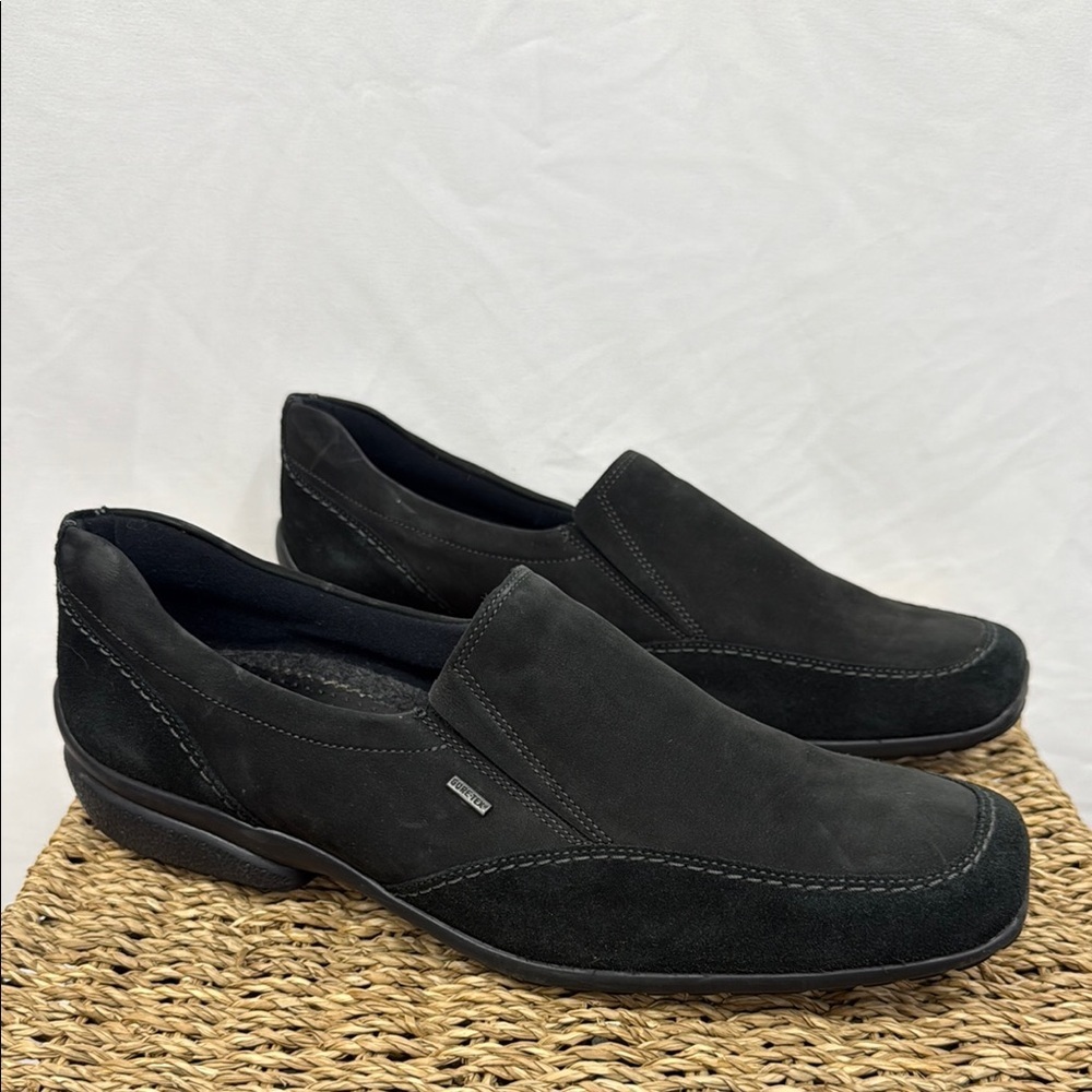 Ara Goretex Black Suede Slip-On Loafers 11.5